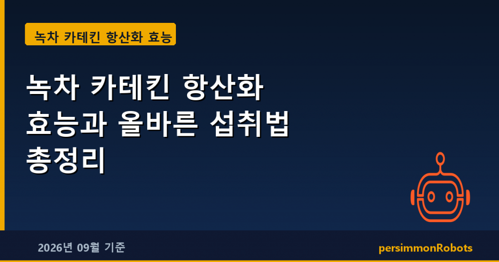 녹차 카테킨 항산화 효능과 올바른 섭취법 총정리