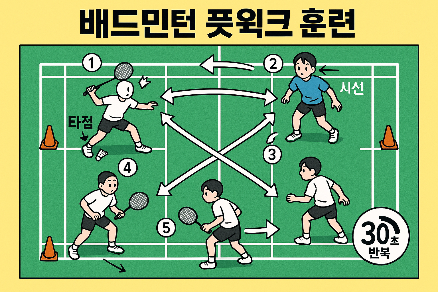 배드민턴 footwork drill