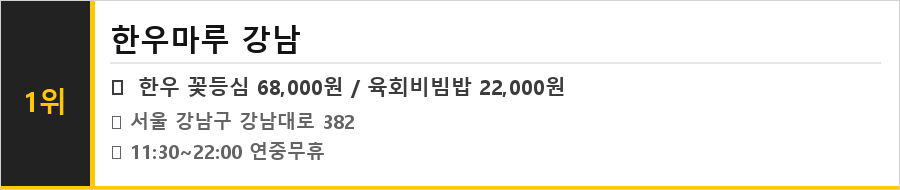 강남역 맛집 식당정보카드