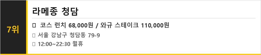 청담동 맛집 식당정보카드