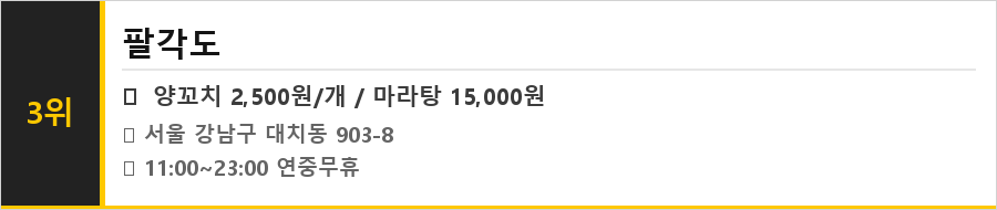 대치동 맛집 식당정보카드
