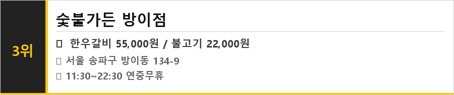 송파 방이동 맛집 식당정보카드