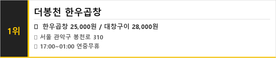 봉천동 맛집 식당정보카드