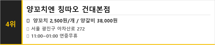 건대입구 맛집 식당정보카드