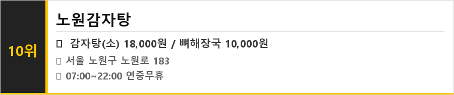 노원역 맛집 식당정보카드