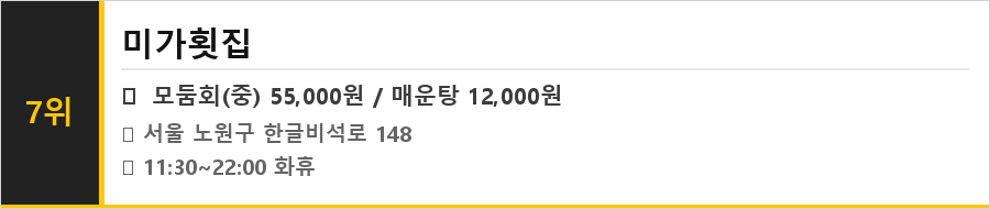 노원역 맛집 식당정보카드