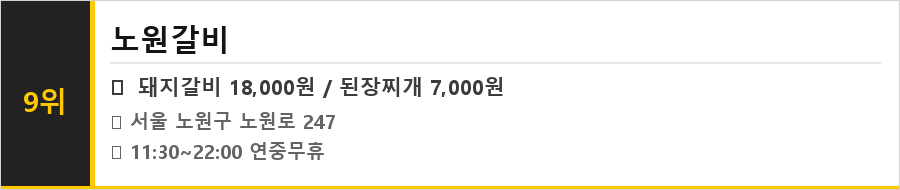 상계동 맛집 식당정보카드