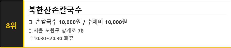 상계동 맛집 식당정보카드