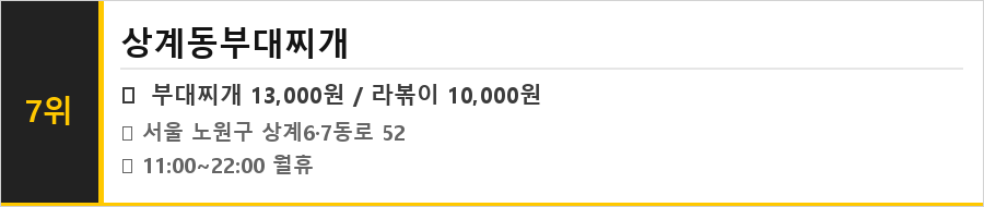 상계동 맛집 식당정보카드
