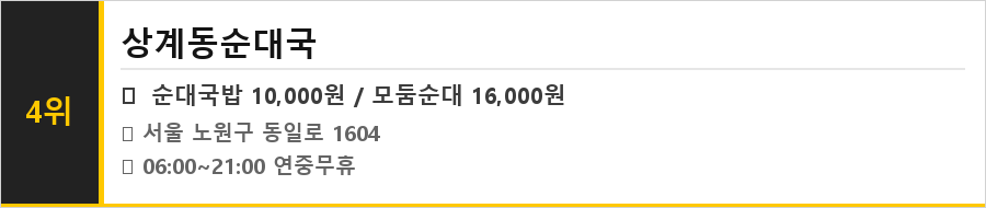 상계동 맛집 식당정보카드