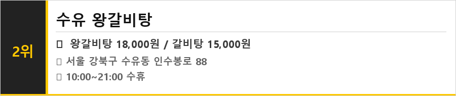 강북구 수유동 맛집 식당정보카드