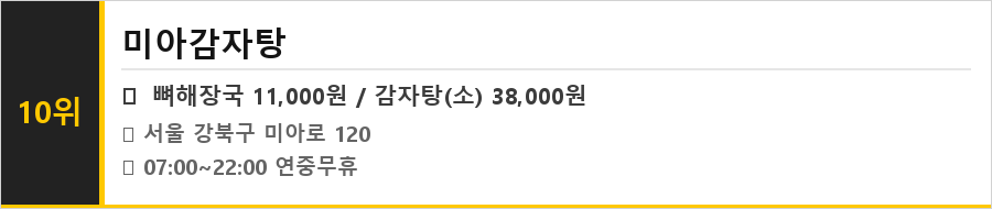 미아사거리 맛집 식당정보카드