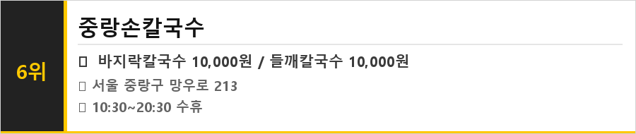 망우동 맛집 식당정보카드