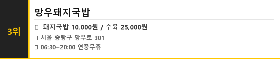 망우동 맛집 식당정보카드