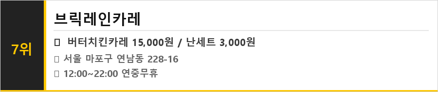 연남동 맛집 식당정보카드