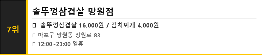 망원동 맛집 식당정보카드