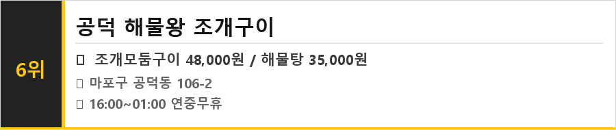 공덕역 맛집 식당정보카드