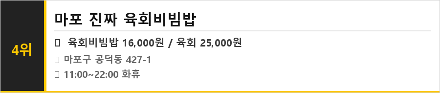 공덕역 맛집 식당정보카드