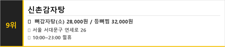 신촌 맛집 식당정보카드