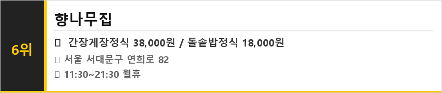 연희동 맛집 식당정보카드
