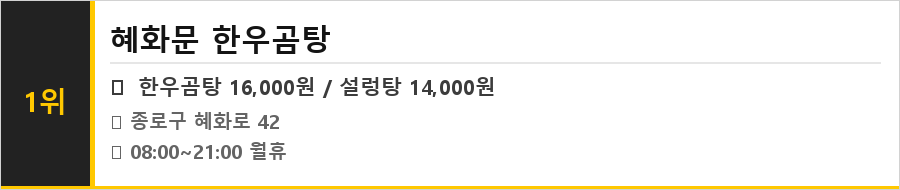 혜화 대학로 맛집 식당정보카드