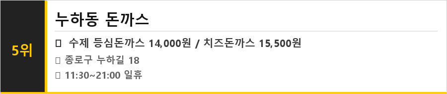 서촌 맛집 식당정보카드
