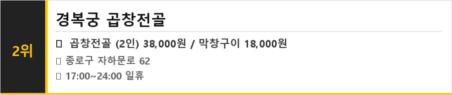 서촌 맛집 식당정보카드