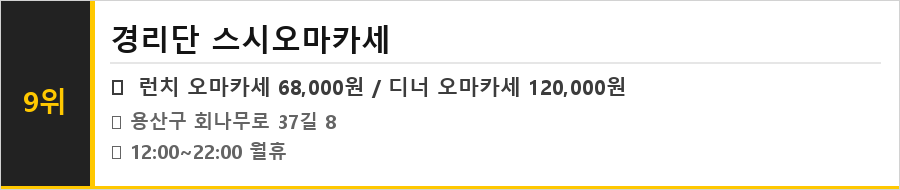 경리단길 맛집 식당정보카드