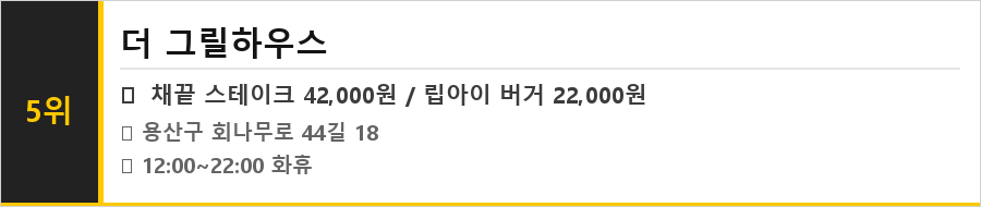 경리단길 맛집 식당정보카드