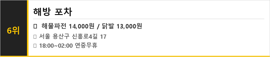 해방촌 맛집 식당정보카드