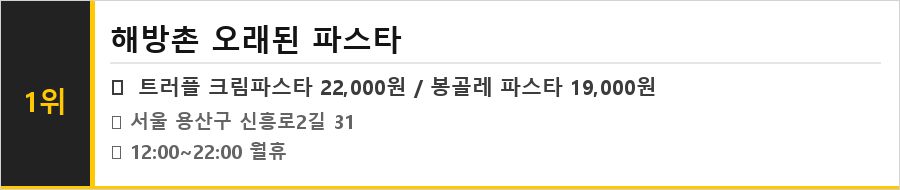 해방촌 맛집 식당정보카드