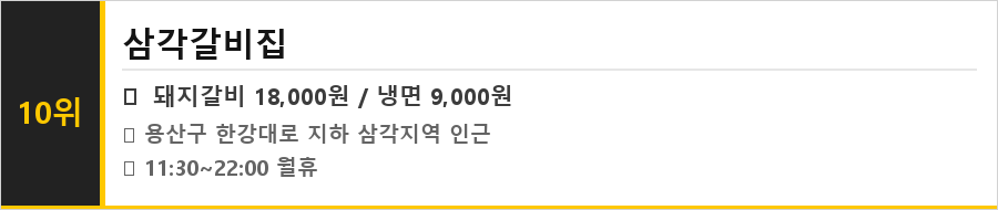 삼각지역 맛집 식당정보카드