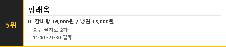 을지로입구 맛집 식당정보카드