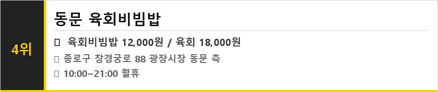 광장시장 맛집 식당정보카드