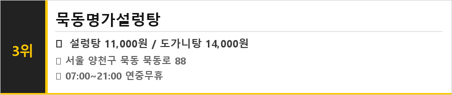 묵동 맛집 식당정보카드
