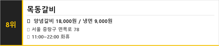 면목동 맛집 식당정보카드