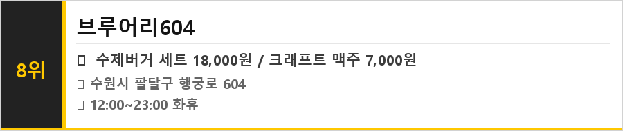 수원 행리단길 맛집 식당정보카드