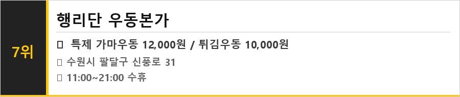 수원 행리단길 맛집 식당정보카드