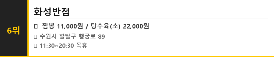 수원 행리단길 맛집 식당정보카드