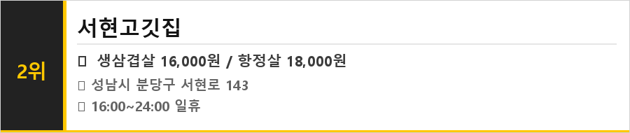 성남 분당 서현 맛집 식당정보카드