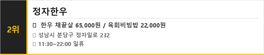 성남 정자동 맛집 식당정보카드