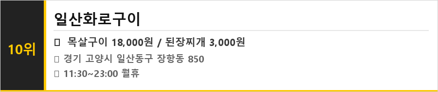 고양 일산 맛집 식당정보카드