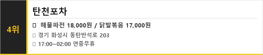동탄 맛집 식당정보카드