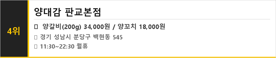 성남 판교 맛집 식당정보카드