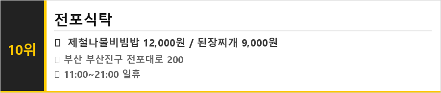 부산 전포동 카페거리 맛집 식당정보카드