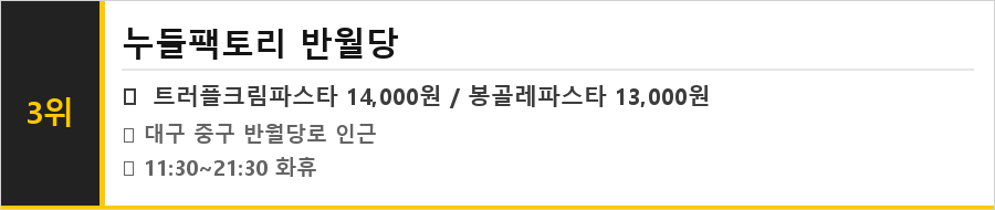 대구 반월당 맛집 식당정보카드