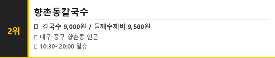대구 반월당 맛집 식당정보카드