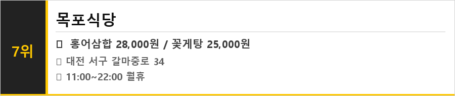 대전 둔산동 맛집 식당정보카드