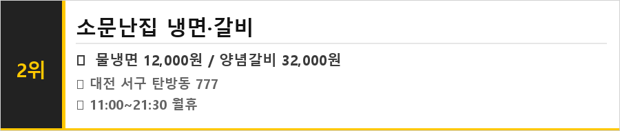 대전 둔산동 맛집 식당정보카드