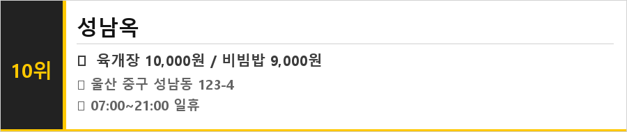 울산 성남동 맛집 식당정보카드